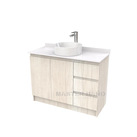 Mueble Vanitorio al piso para lavamanos sobreponer simple de 90 cm M2-930-SPA / Toscana