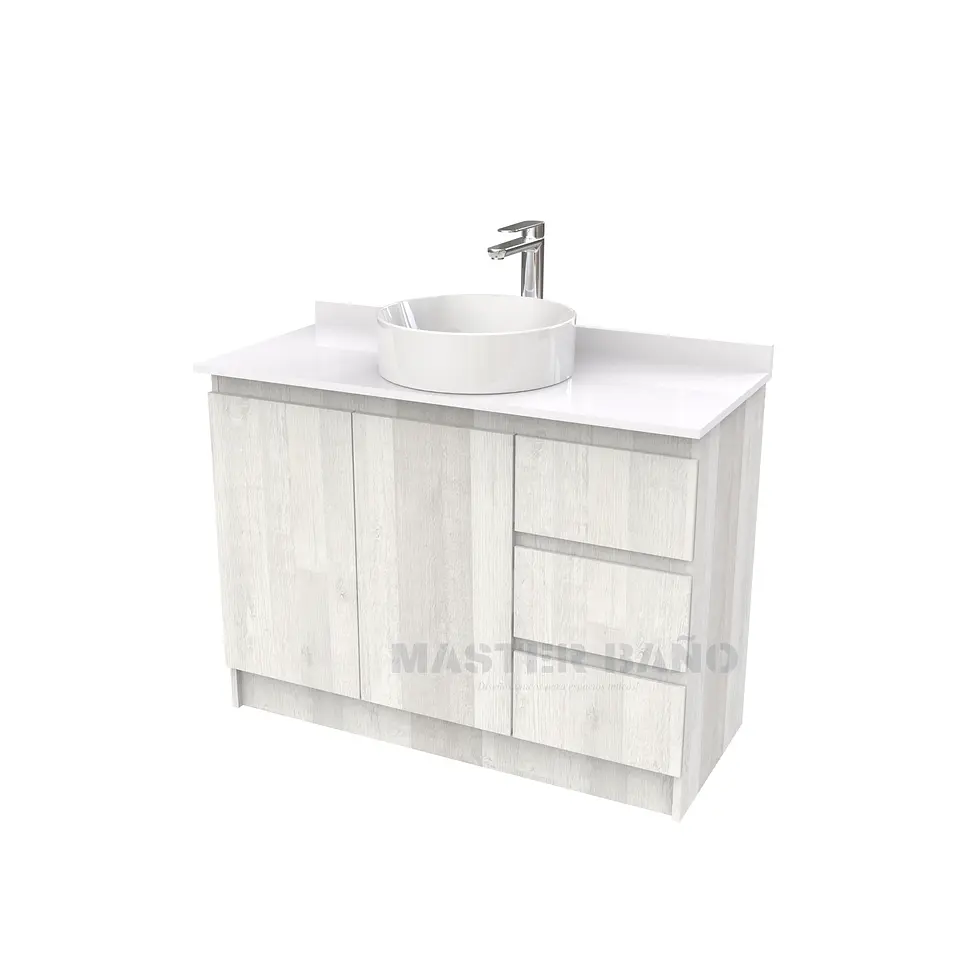 Mueble Vanitorio al piso para lavamanos sobreponer simple de 90 cm M2-930-SPA / Legno 1