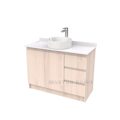 Mueble Vanitorio al piso para lavamanos sobreponer simple de 100 cm M2-1030-SPA / Nougat