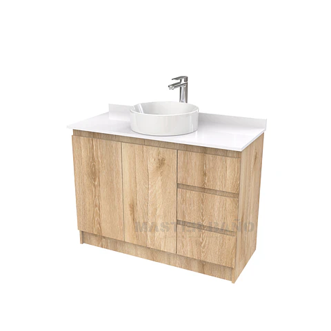 Mueble Vanitorio al piso para lavamanos sobreponer simple de 100 cm M2-1030-SPA / Cava