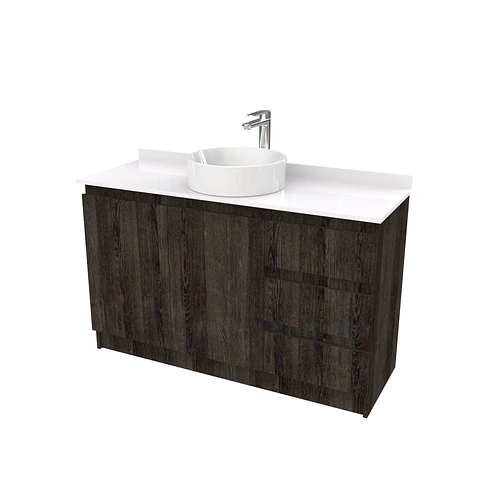 Mueble Vanitorio al piso para lavamanos sobreponer simple de 120 cm M2-1230-SPA / Espresso