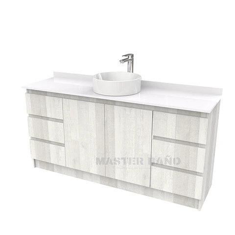 Mueble Vanitorio al piso para lavamanos sobreponer simple de 180 cm M2-1830-SPA / Legno