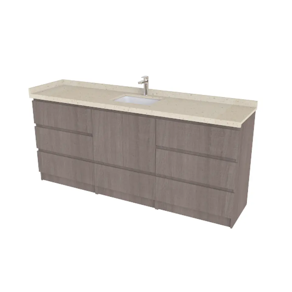Mueble Vanitorio al piso simple con cubierta de cuarzo de 200cm  M8-2034 1