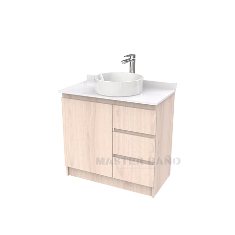 Mueble Vanitorio al piso para lavamanos sobreponer simple de 70 cm M2-730-SPA / Nougat