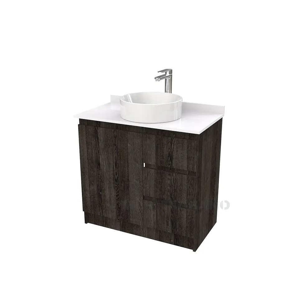 Mueble Vanitorio al piso para lavamanos sobreponer simple de 70 cm M2-730-SPA / Espresso 1