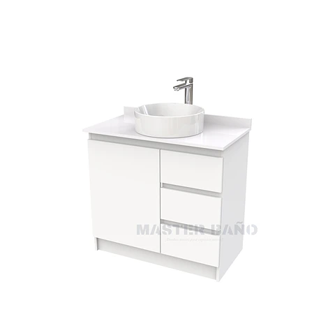 Mueble Vanitorio al piso para lavamanos sobreponer simple de 70 cm M2-730-SPA / Blanco