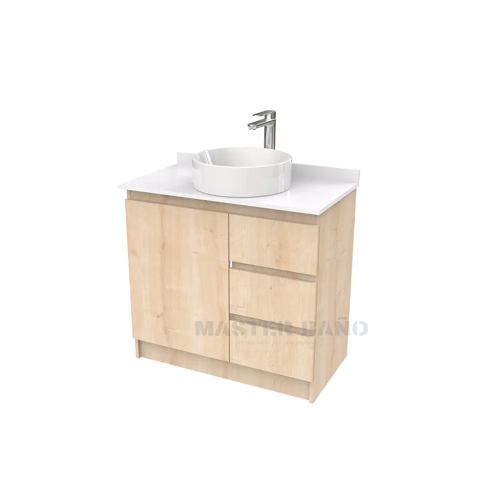 Mueble Vanitorio al piso para lavamanos sobreponer simple de 80 cm M2-830-SPA / Rustico 1