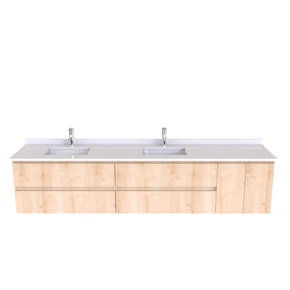 Mueble Vanitorio aereo de 230cm M2-2338-A con cubierta de cuarzo / Rustico 1