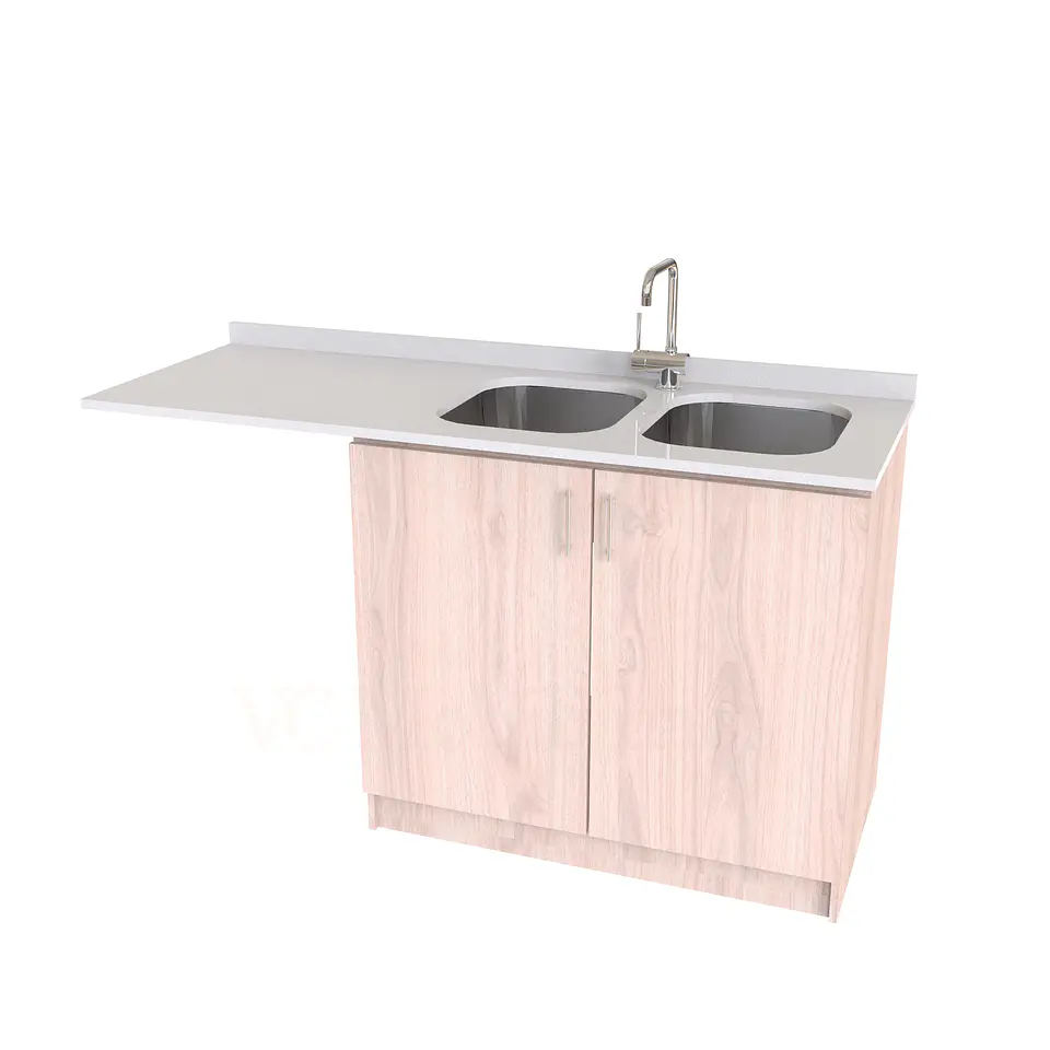 Mueble lavaplatos Doble con espacio para lavavajillas / MLI- 1630-D / Nougat 1