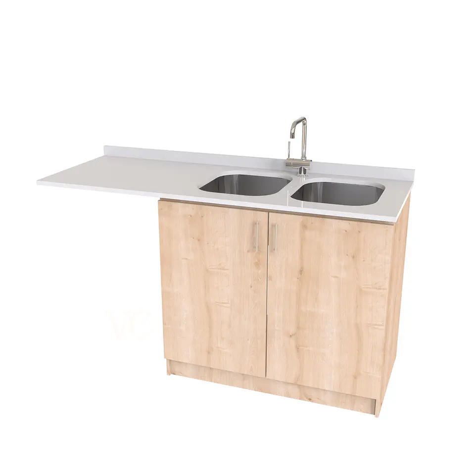 Mueble lavaplatos Doble con espacio para lavavajillas / MLI- 1630-D / Rustico 1