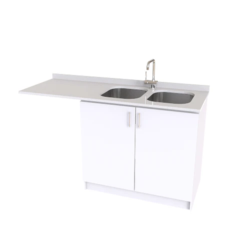 Mueble lavaplatos Doble con espacio para lavavajillas / MLI- 1630-D / Blanco