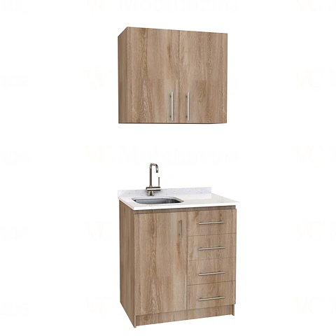Kit de mueble lavaplatos + Mueble Mural de 80 cm / KT1-834 / Izquierdo / cuarzo / Cava