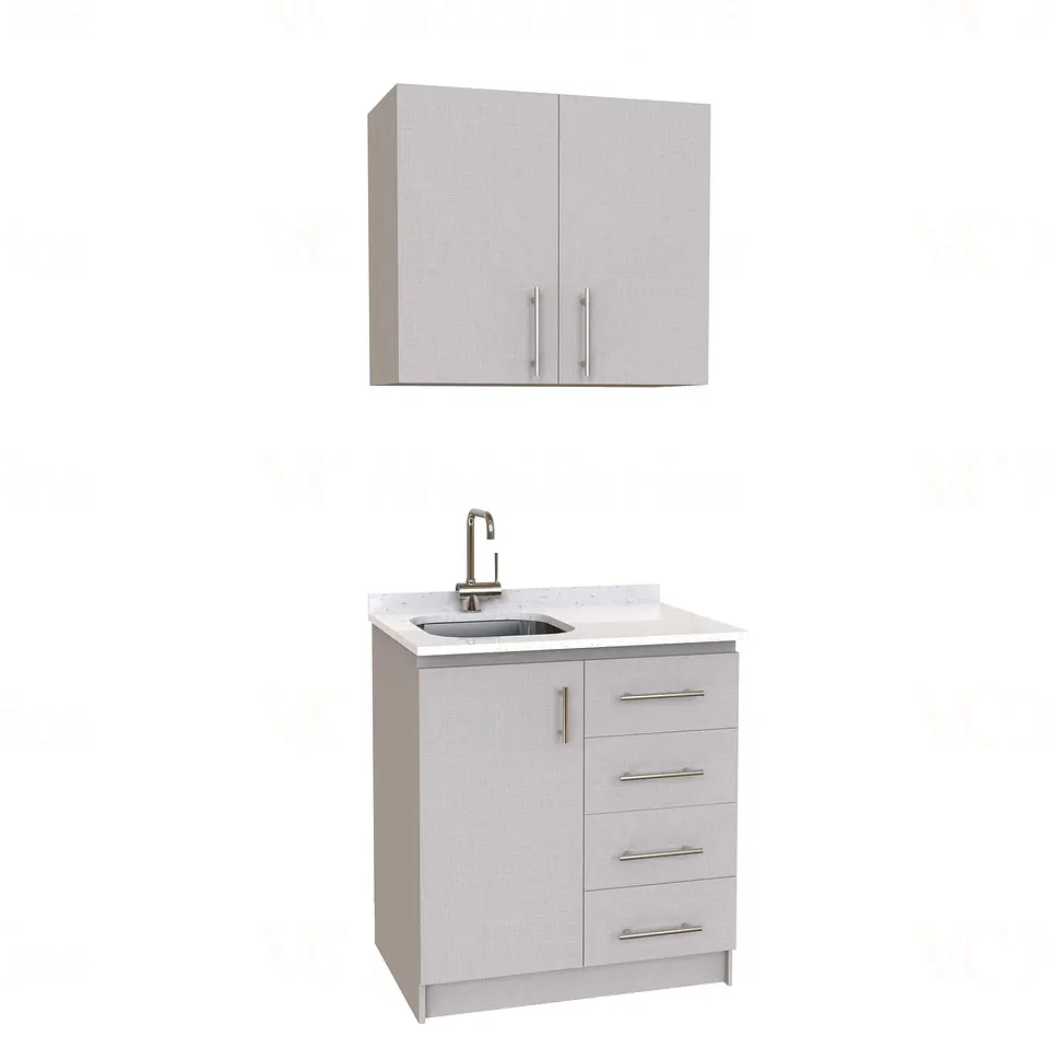 Kit de mueble lavaplatos + Mueble Mural de 80 cm / KT1-834 / Izquierdo / cuarzo / Giorno 1