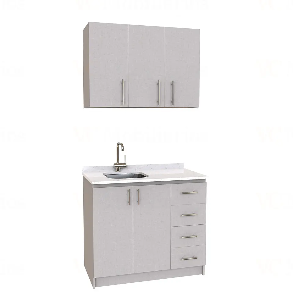 Kit de mueble lavaplatos + Mueble Mural de 100 cm / KT1-1034 / Izquierdo / cuarzo / Giorno 1
