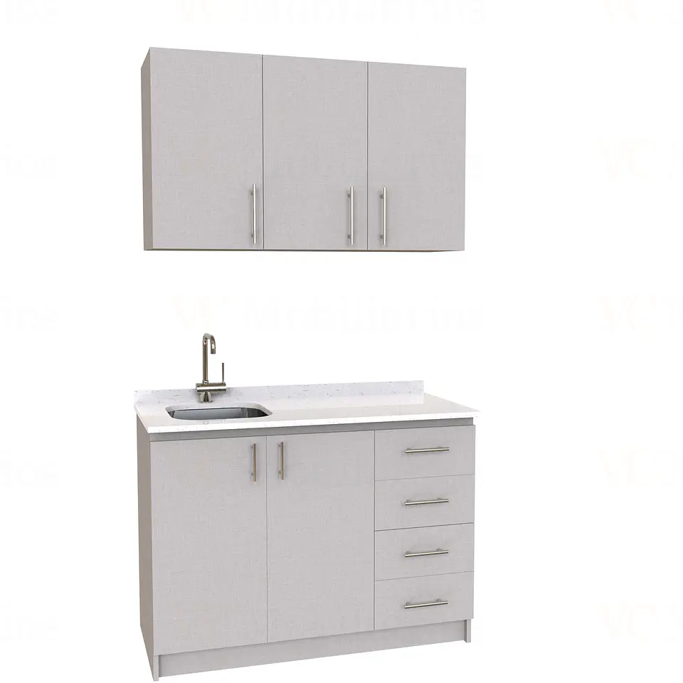 Kit de mueble lavaplatos + Mueble Mural de 120 cm / KT1-1234 / Izquierdo / cuarzo / Giorno 1