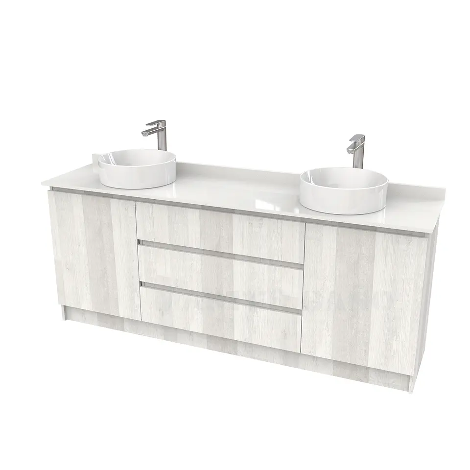Mueble vanitorio al piso doble para lavamanos de sobreponer de 170cm /  M2-1738-DP / Legno 1