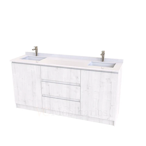 Mueble vanitorio Doble al piso con cubierta de cuarzo  de 180 cm /  M2-1834 -D / Alaska