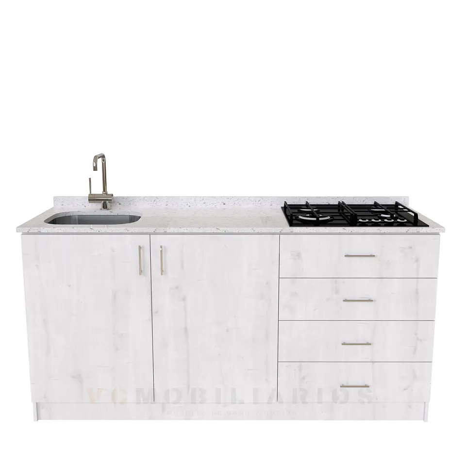 Mueble lavaplatos integral de 180 cm / M1-1834-MI / Cuarzo / Alaska 1