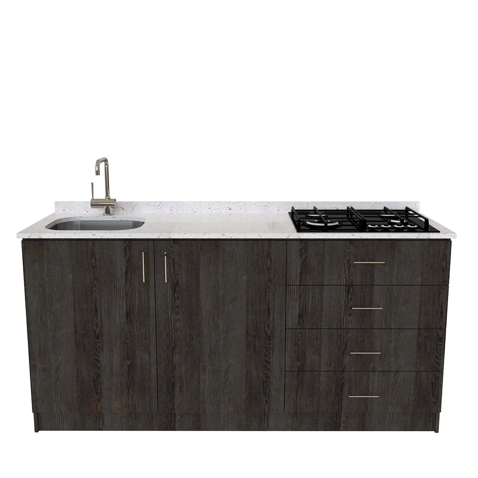 Mueble lavaplatos integral de 180 cm / M1-1834-MI / Cuarzo / Espresso 1