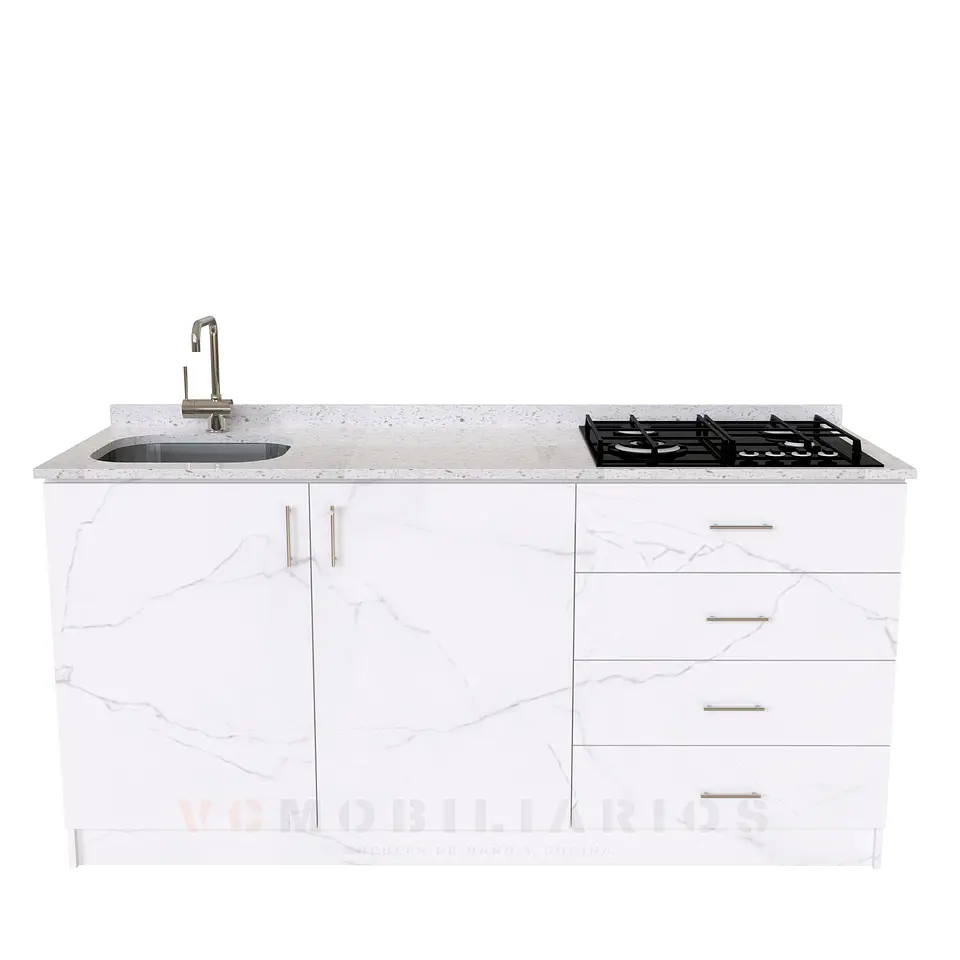 Mueble lavaplatos integral de 180 cm / M1-1834-MI / Cuarzo / Marmara 1