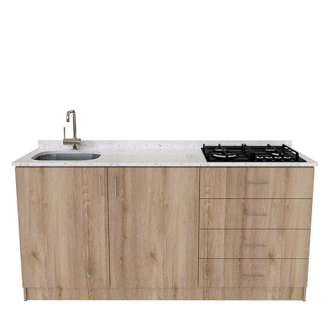 Mueble lavaplatos integral de 180 cm / M1-1834-MI / Cuarzo / Cava