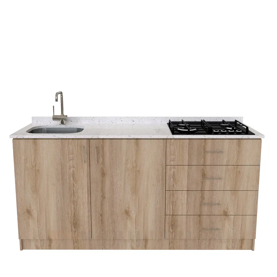Mueble lavaplatos integral de 180 cm / M1-1834-MI / Cuarzo / Cava 1