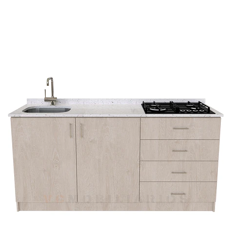 Mueble lavaplatos integral de 180 cm / M1-1834-MI / Cuarzo / Provenzal