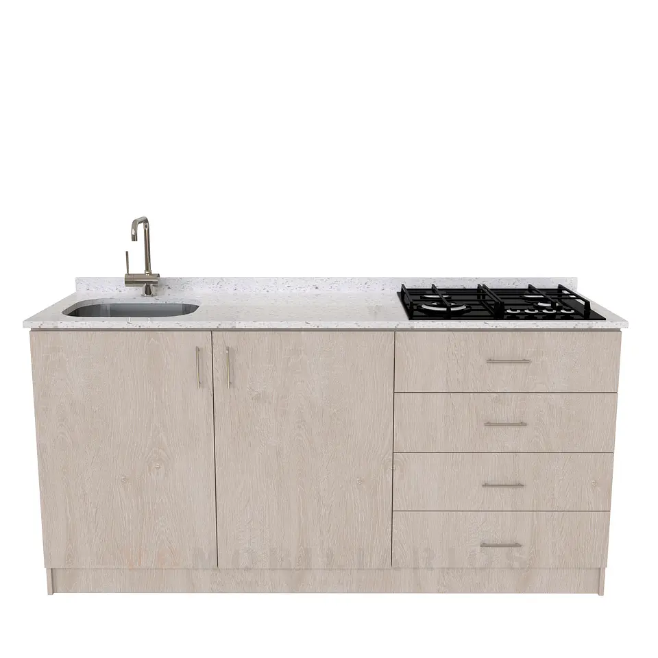 Mueble lavaplatos integral de 180 cm / M1-1834-MI / Cuarzo / Provenzal 1