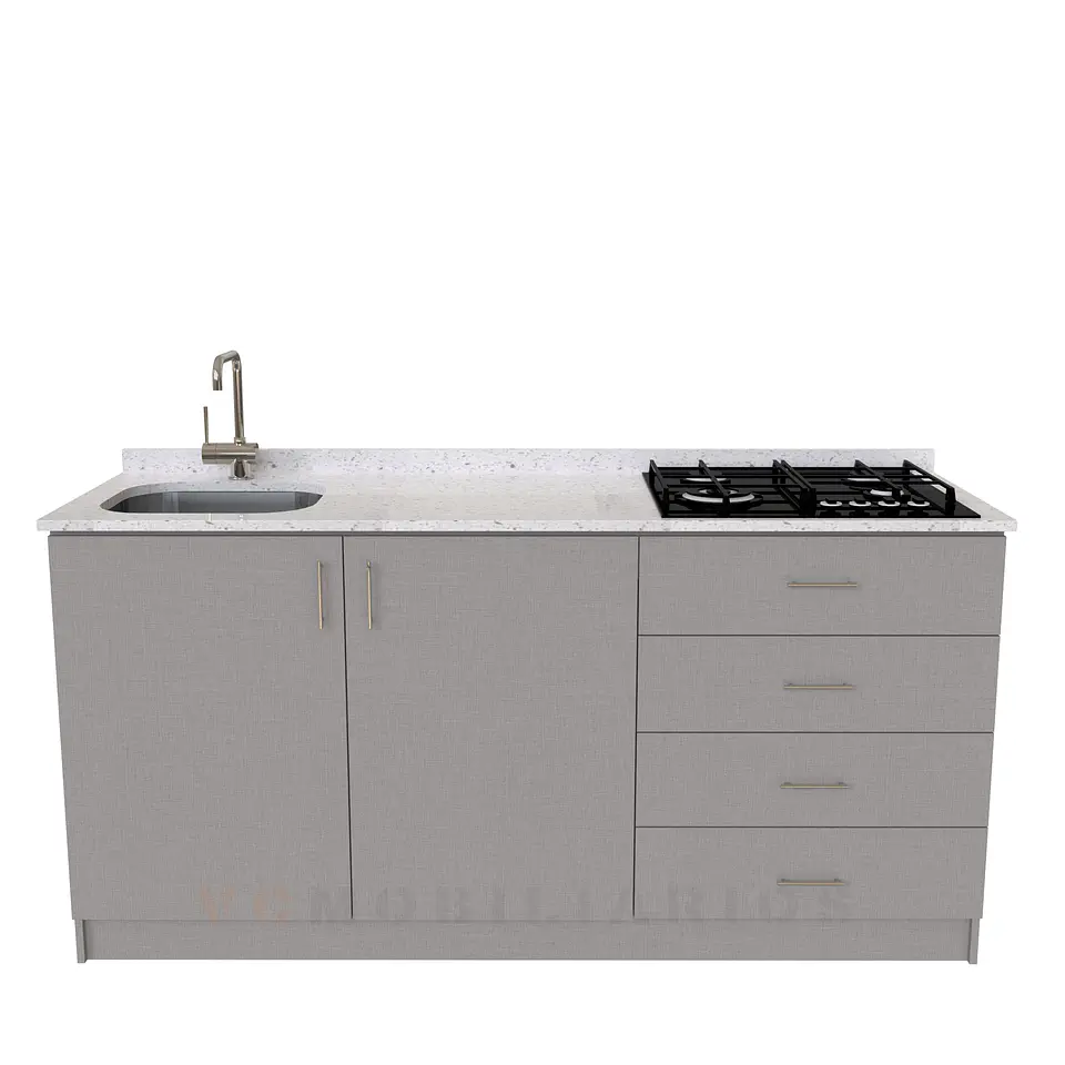 Mueble lavaplatos integral de 180 cm / M1-1834-MI / Cuarzo / Notte 1
