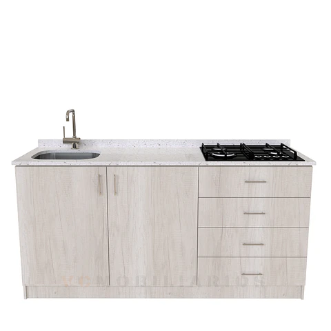Mueble lavaplatos integral de 180 cm / M1-1834-MI / Cuarzo / Toscana