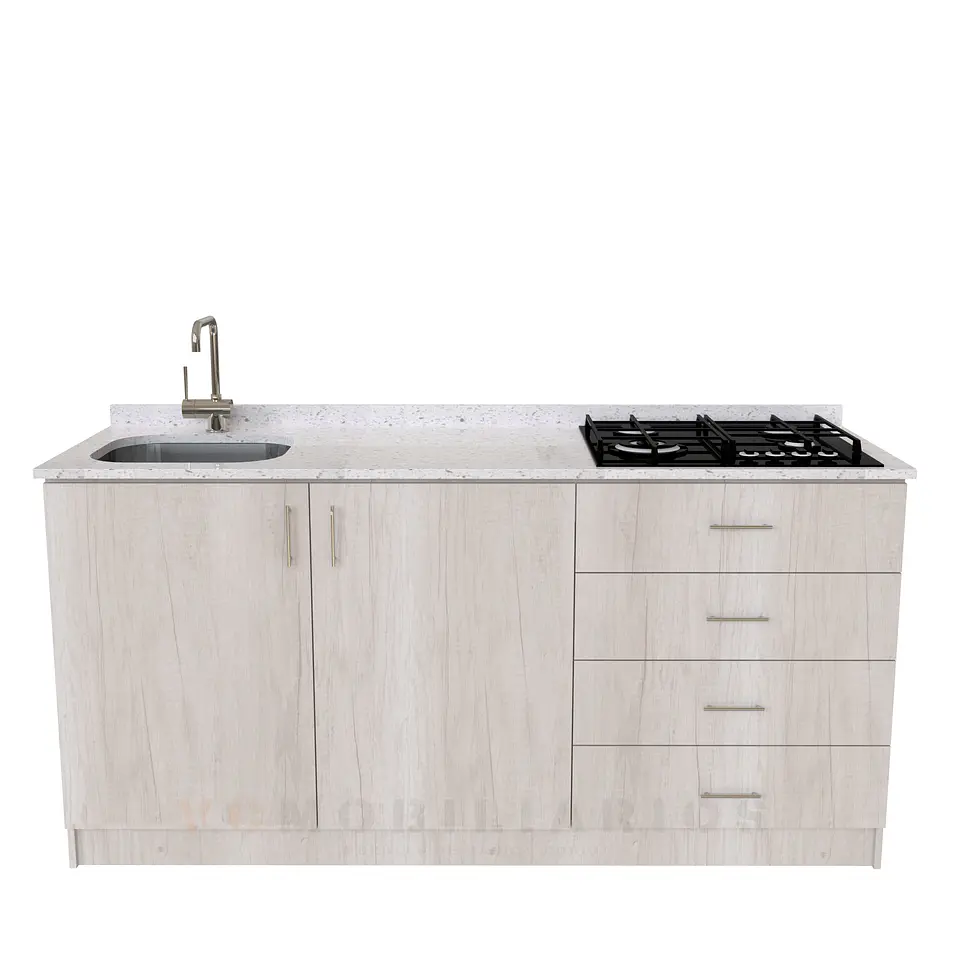 Mueble lavaplatos integral de 180 cm / M1-1834-MI / Cuarzo / Toscana 1