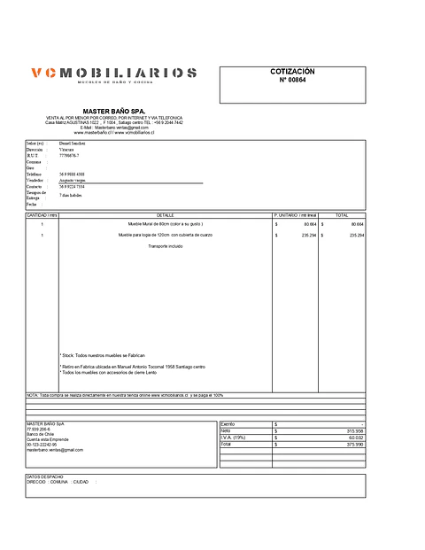  COTIZACIÓN N° 00867