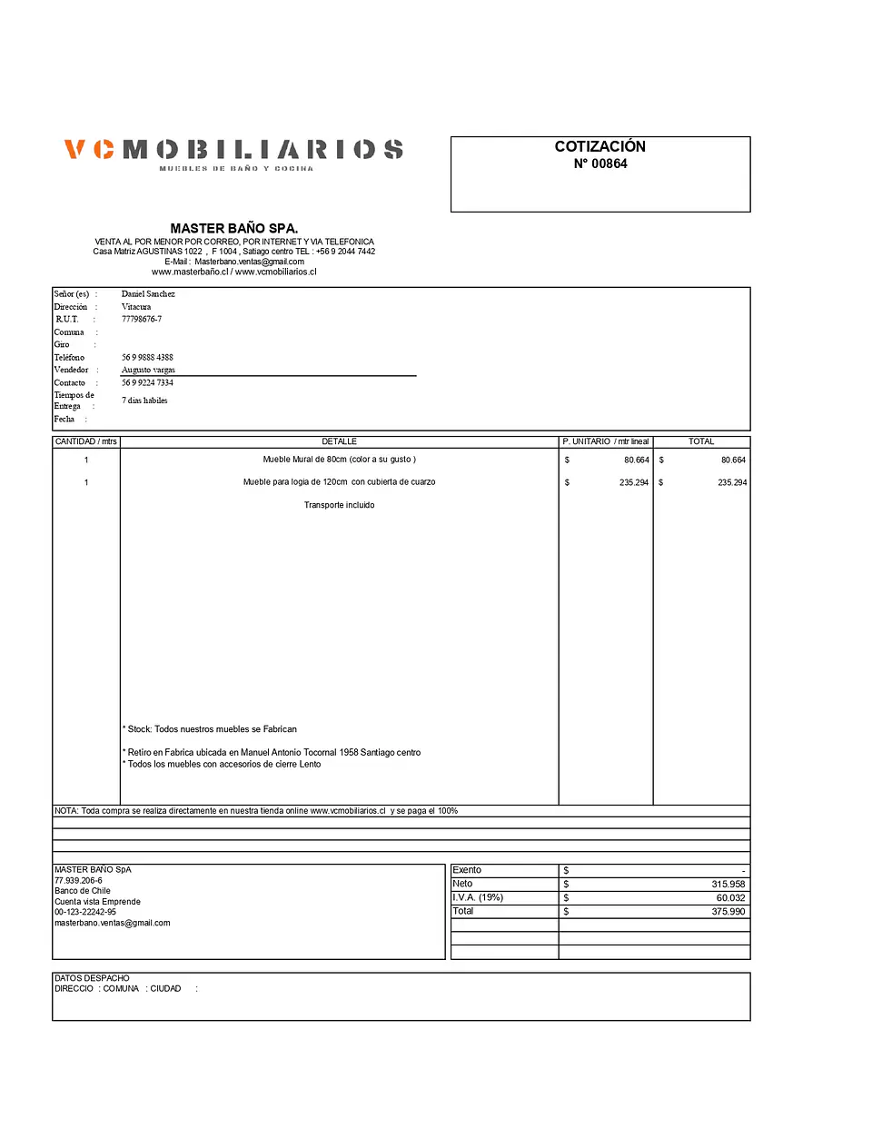  COTIZACIÓN N° 00867 1