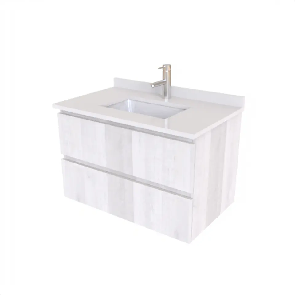 Mueble vanitorio aereo de 80 cm con cubierta de cuarzo / M2-838-A / Legno 1