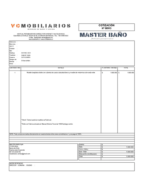  COTIZACIÓN N° 00913