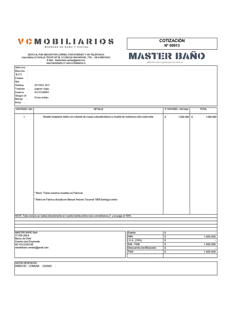  COTIZACIÓN N° 00913 1