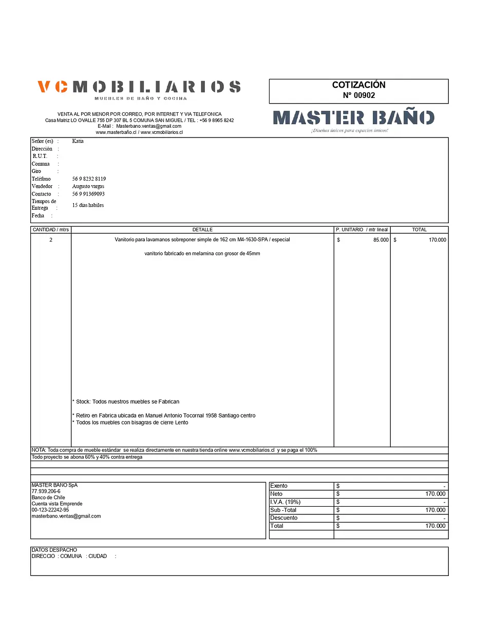  COTIZACIÓN N° 00902 1