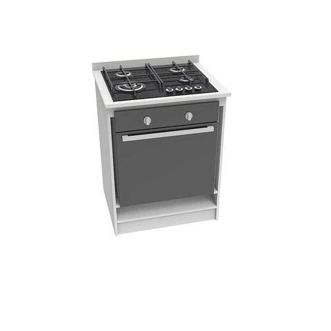 Mueble con cubierta de cuarzo para encimera y horno de 70 cm / MEH0-730 / Blanco