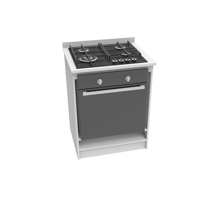 Mueble con cubierta de cuarzo para encimera y horno de 70 cm / MEH0-730 / Blanco 1