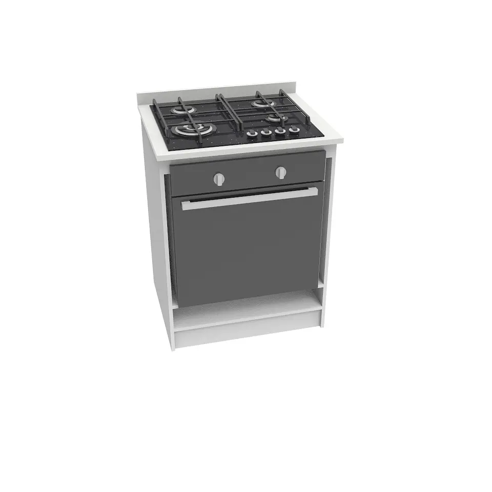 Mueble con cubierta de cuarzo para encimera y horno de 70 cm / MEH0-730 / Blanco 1