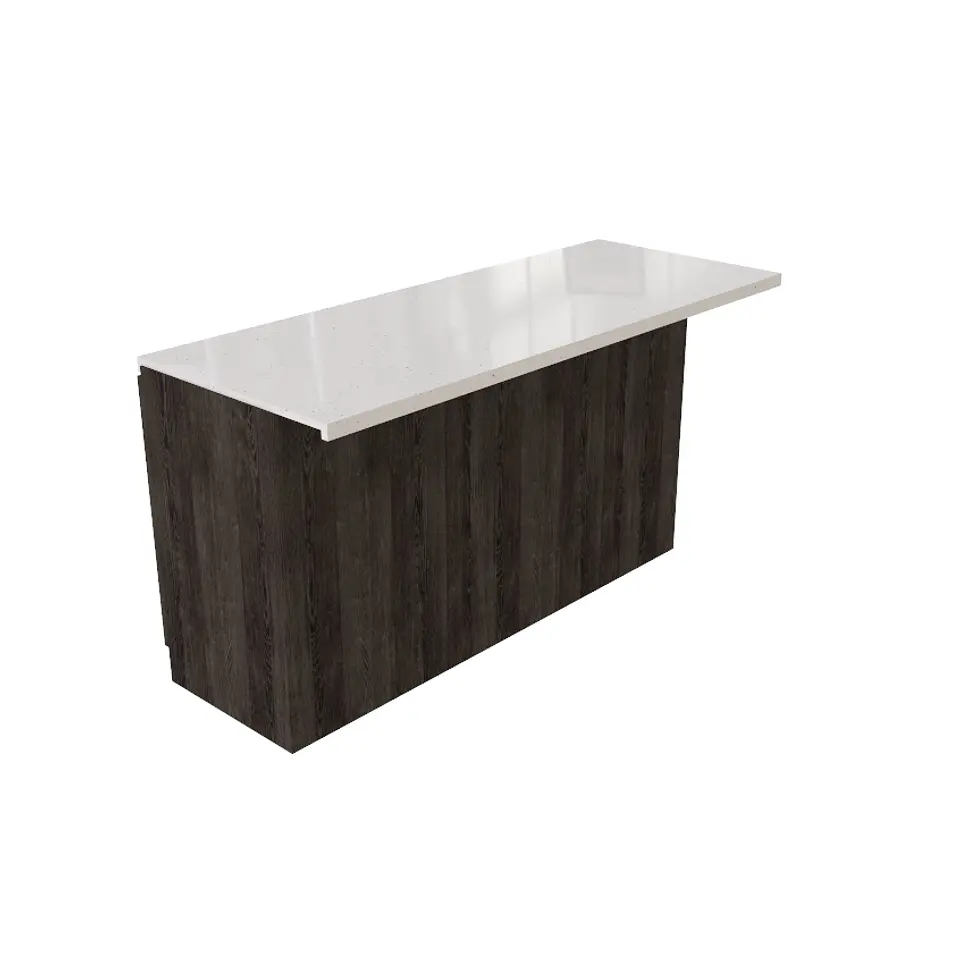 Mueble isla con cubierta de cuarzo Blanco galaxys de 180cm / MIS-180 / espresso 2
