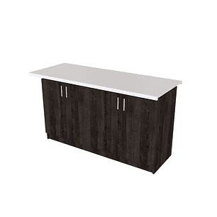 Mueble isla con cubierta de cuarzo Blanco galaxys de 180cm / MIS-180 / espresso