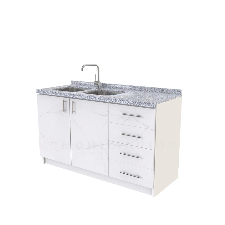 Mueble lavaplato Doble  de 150 cm M1-1543-D / Grismara  / derecho / marmara 1