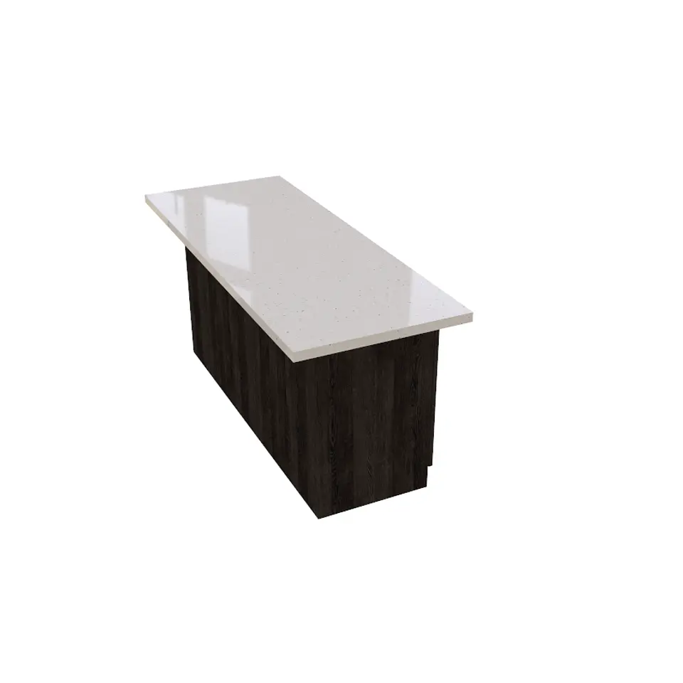 Mueble isla con cubierta de cuarzo Blanco galaxys de 160cm / MIS-160 / espresso 3