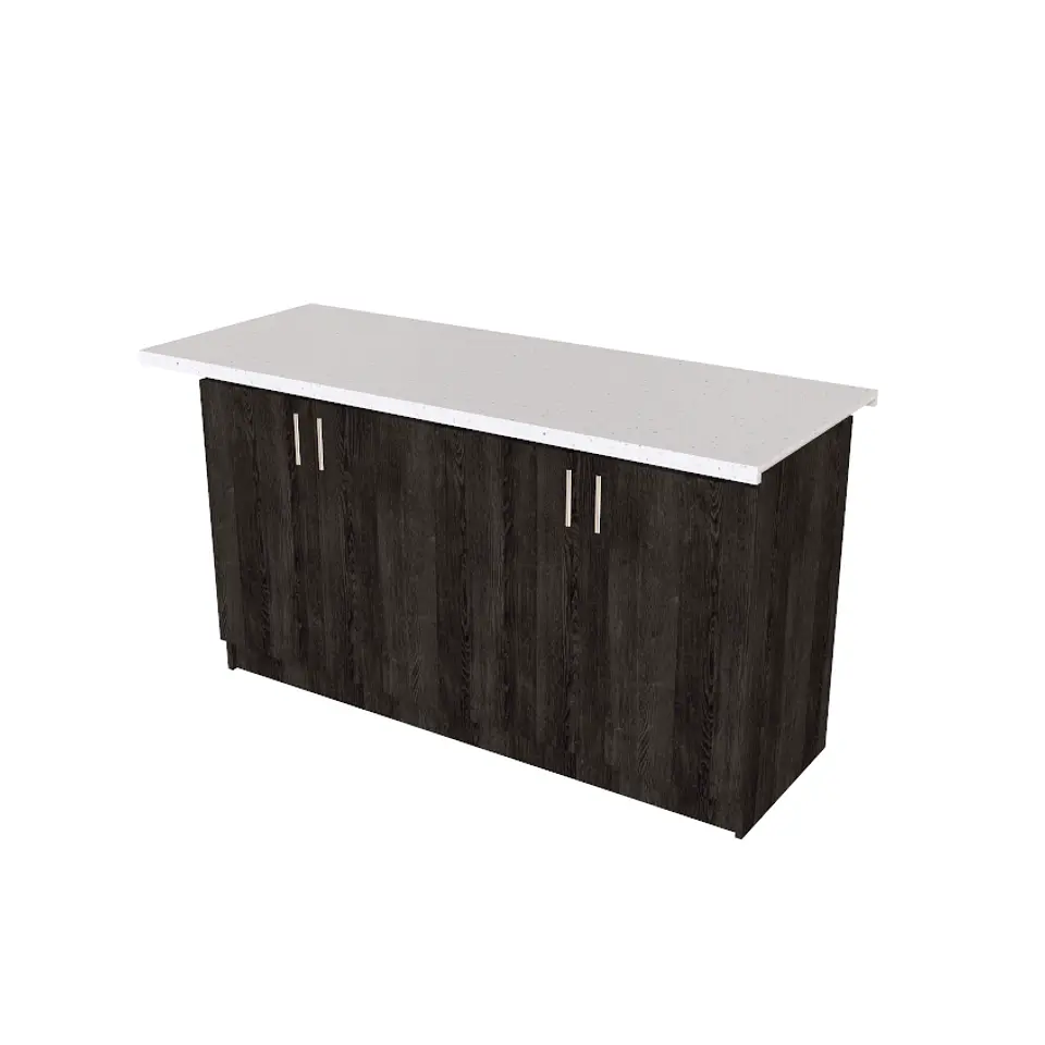 Mueble isla con cubierta de cuarzo Blanco galaxys de 160cm / MIS-160 / espresso 1
