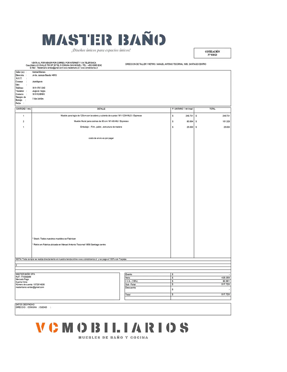  COTIZACIÓN N° 001023 1