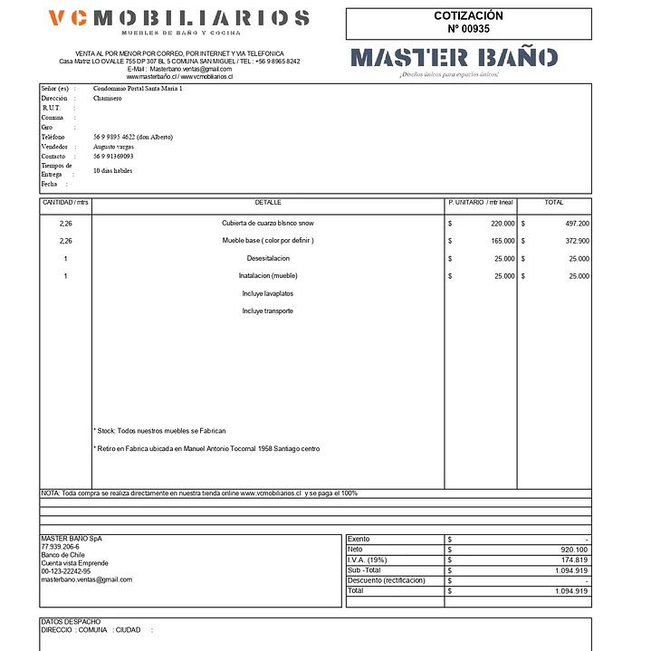  COTIZACIÓN N° 01030 1