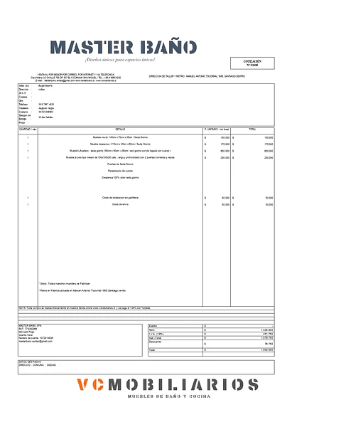  COTIZACIÓN N° 01085
