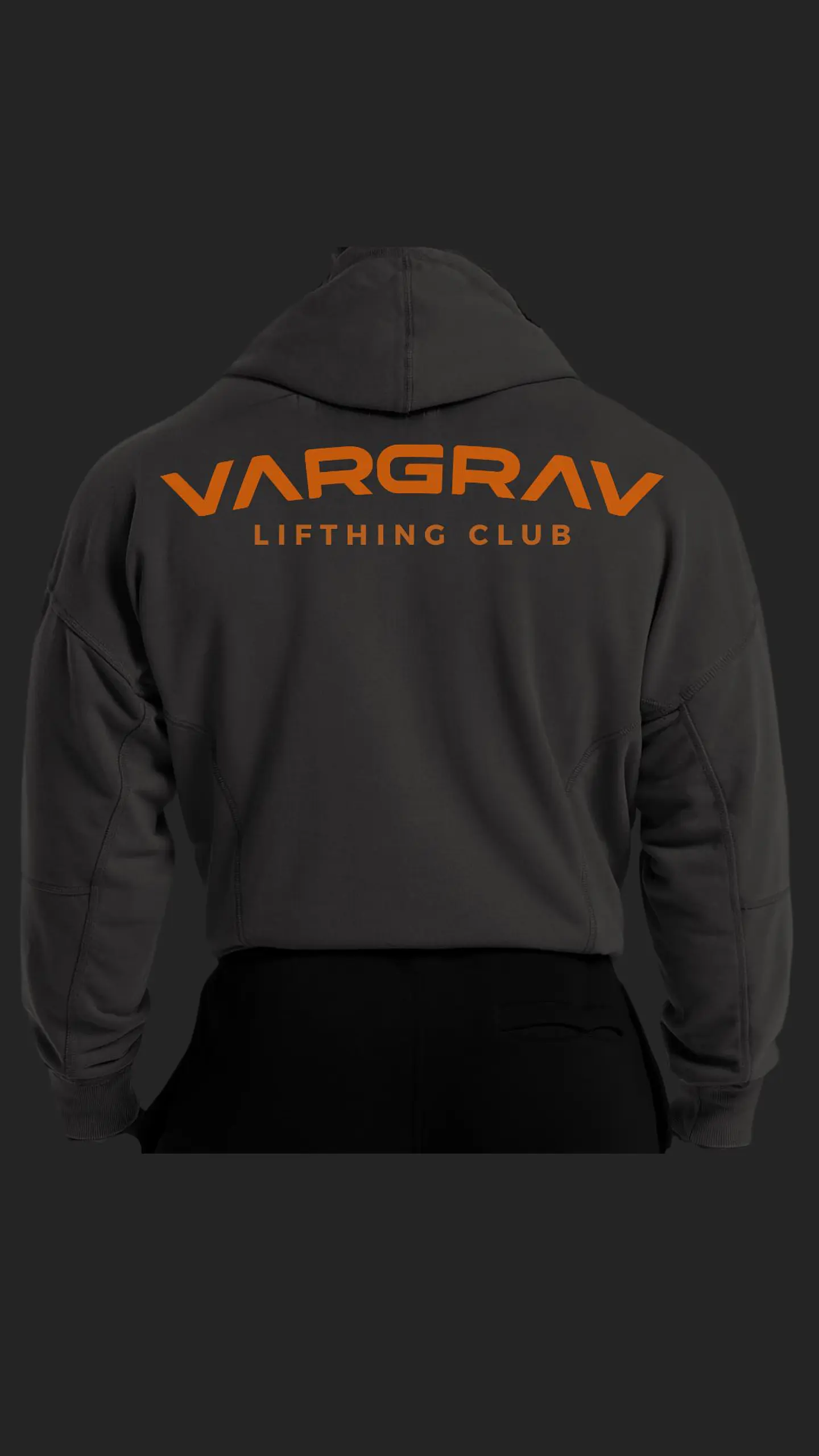 BLACK/DARK GRAY HOODIE OVERSIZE - VARGRAV LIFTHING CLUB 3