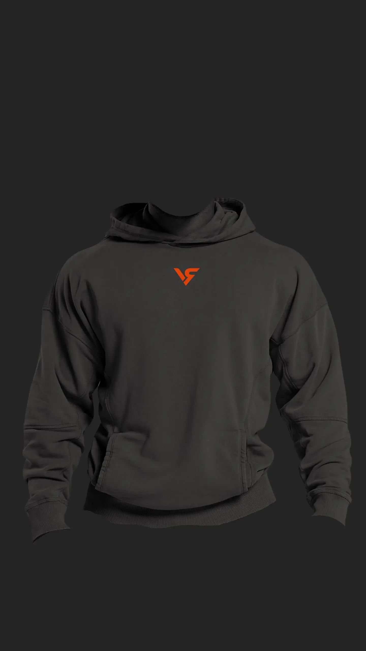 BLACK/DARK GRAY HOODIE OVERSIZE - VARGRAV LIFTHING CLUB 5
